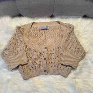 Free People Beach Crop Crochet Cardigan